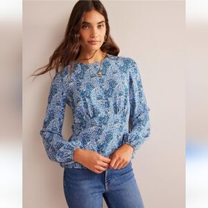 Boden Empire Waist Long Sleeve Top US 8